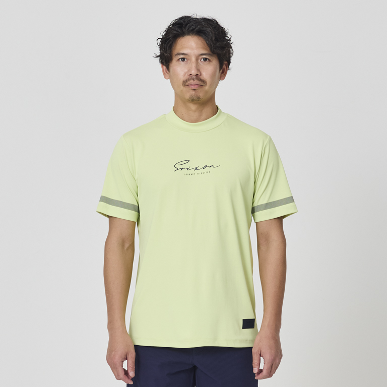 スリクソン クーリング ワーディングプリント 半袖モックネックシャツ