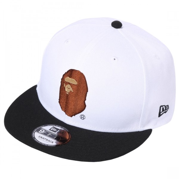 A Bathing Ape Ape Head New Ear 9 Fifty Cap white