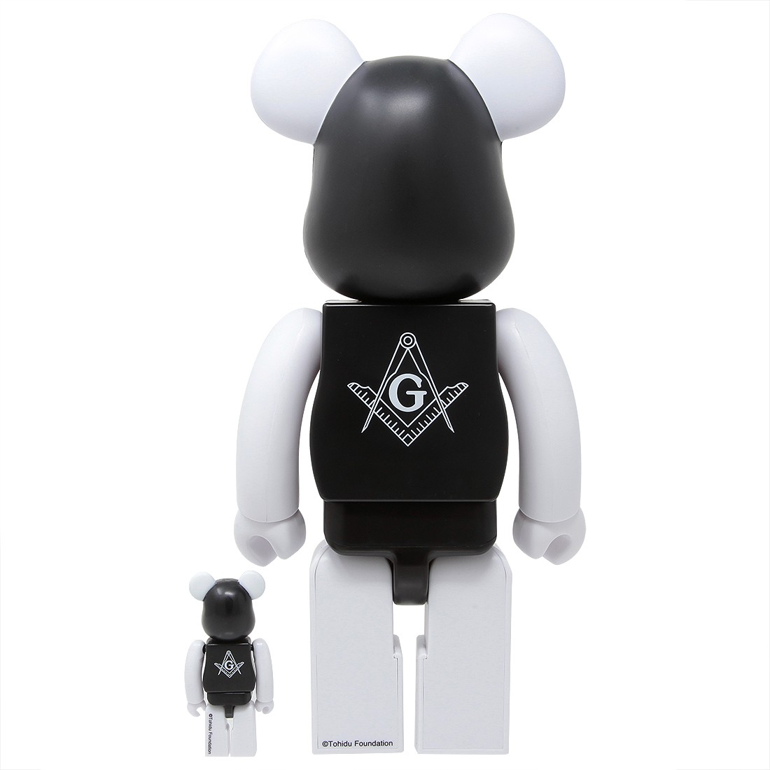 Medicom x Freemasonry x Fragment Design Black 100% 400% Bearbrick