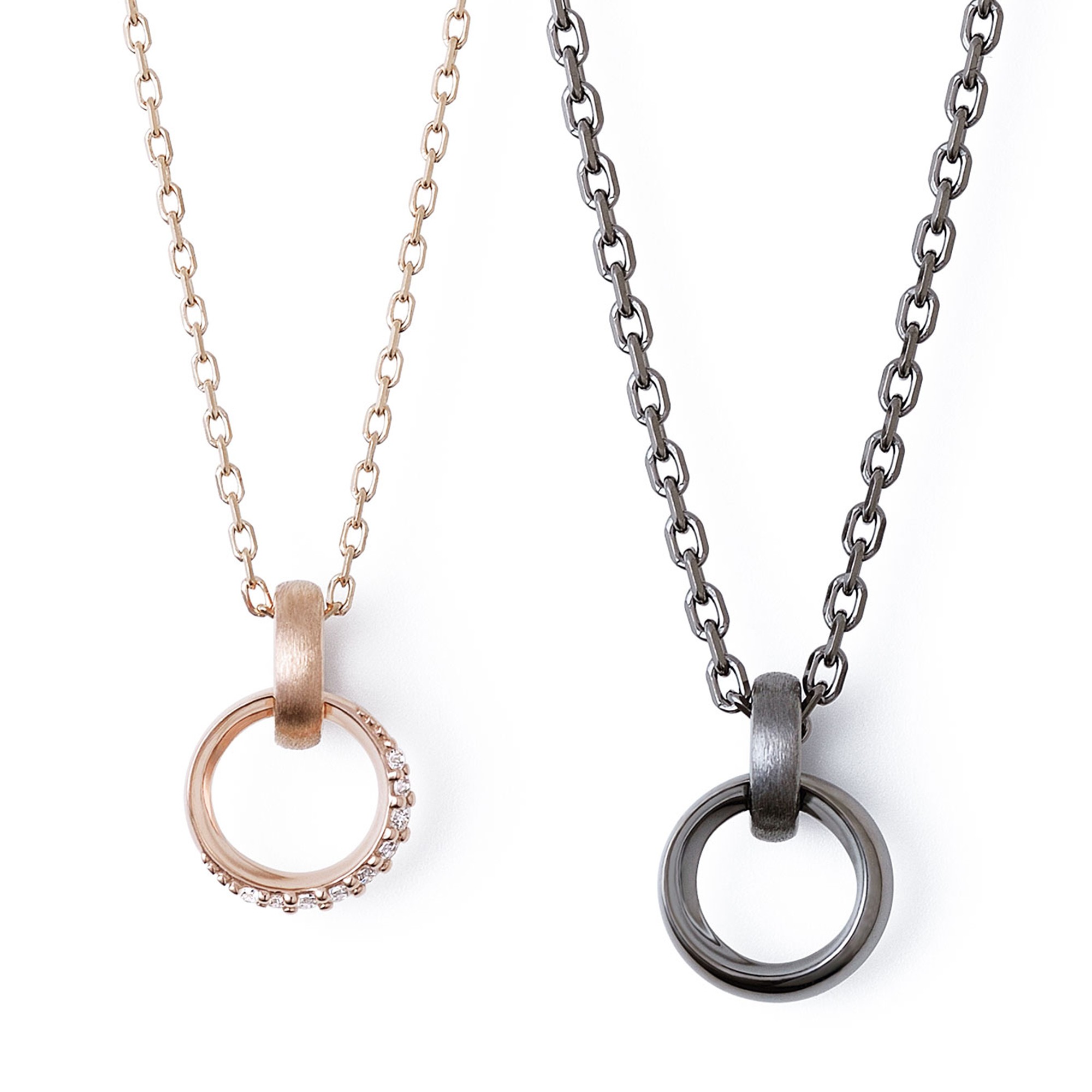 シルバー ペア ネックレス 2024-01NPI-BK｜THE KISS（ザ・キッス）公式通販