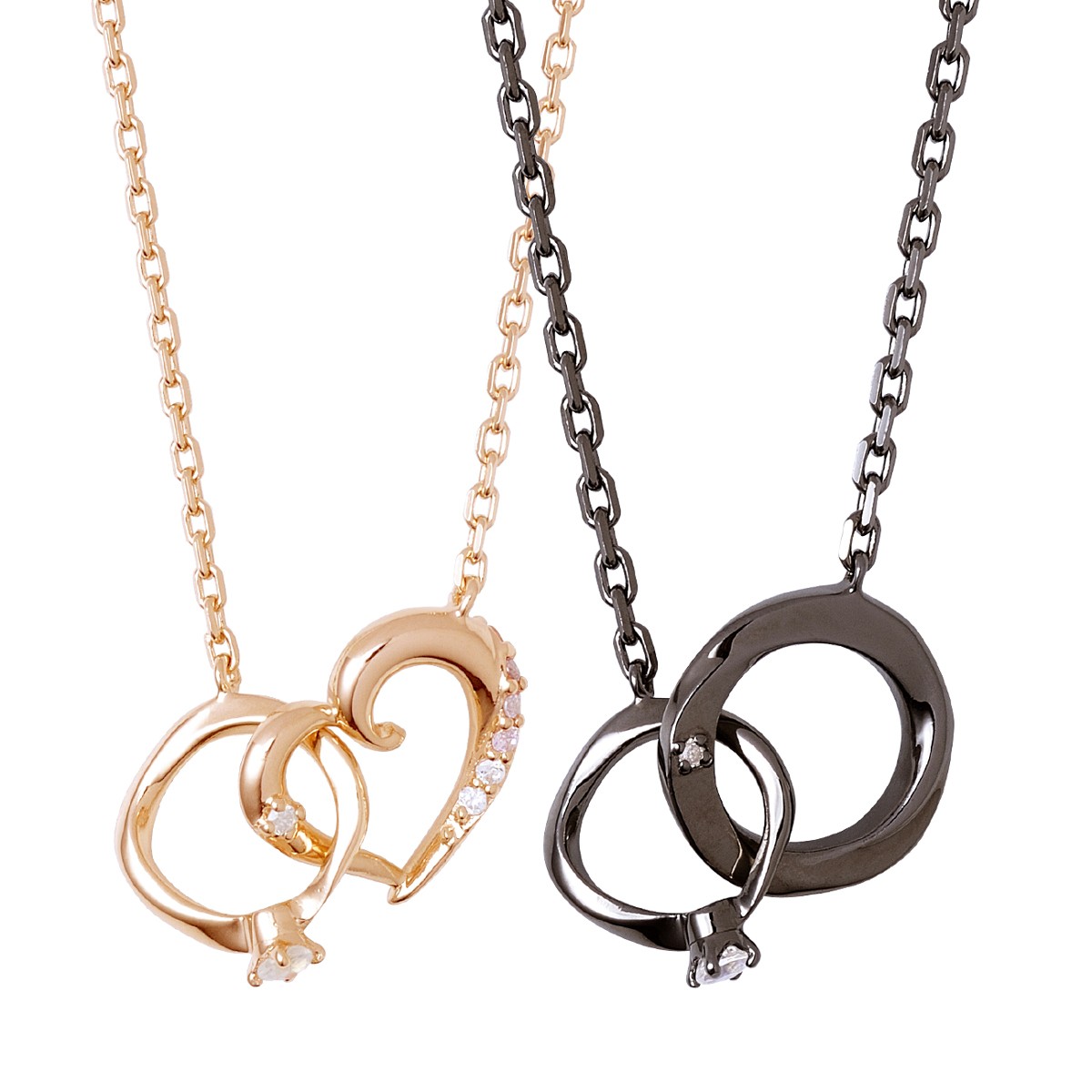 シルバー ペア ネックレス SPD2413DM-2414DM｜THE KISS（ザ・キッス