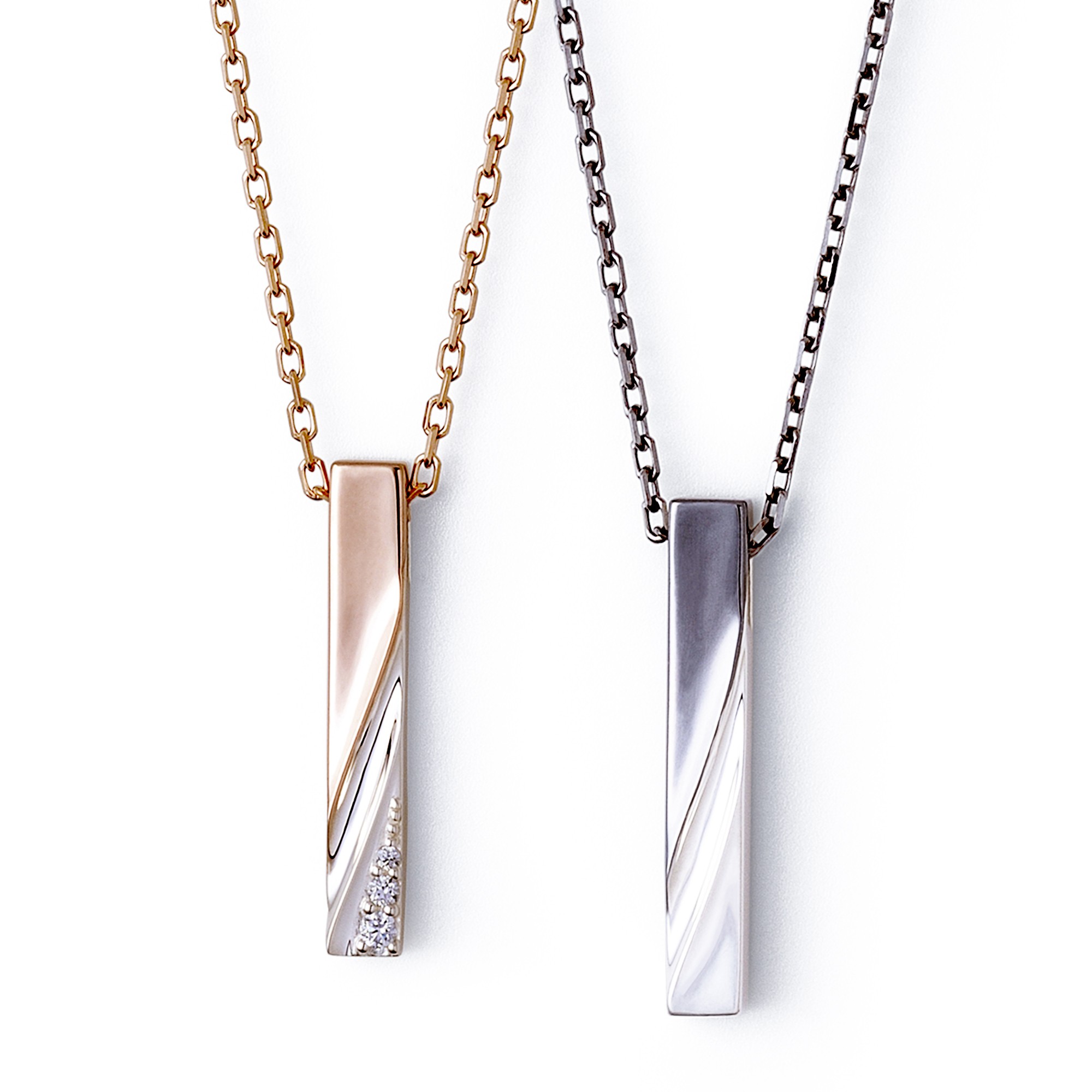 シルバー ペア ネックレス SPD542CZ-543｜THE KISS（ザ・キッス）公式通販