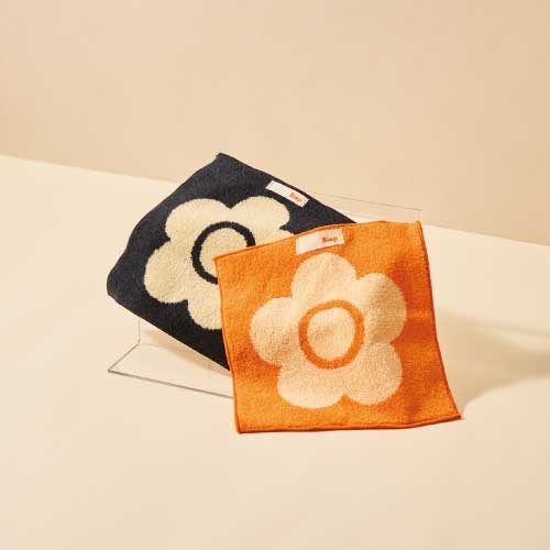 MARY QUANT & Biop】デイジージャガードハンドタオル オレンジ