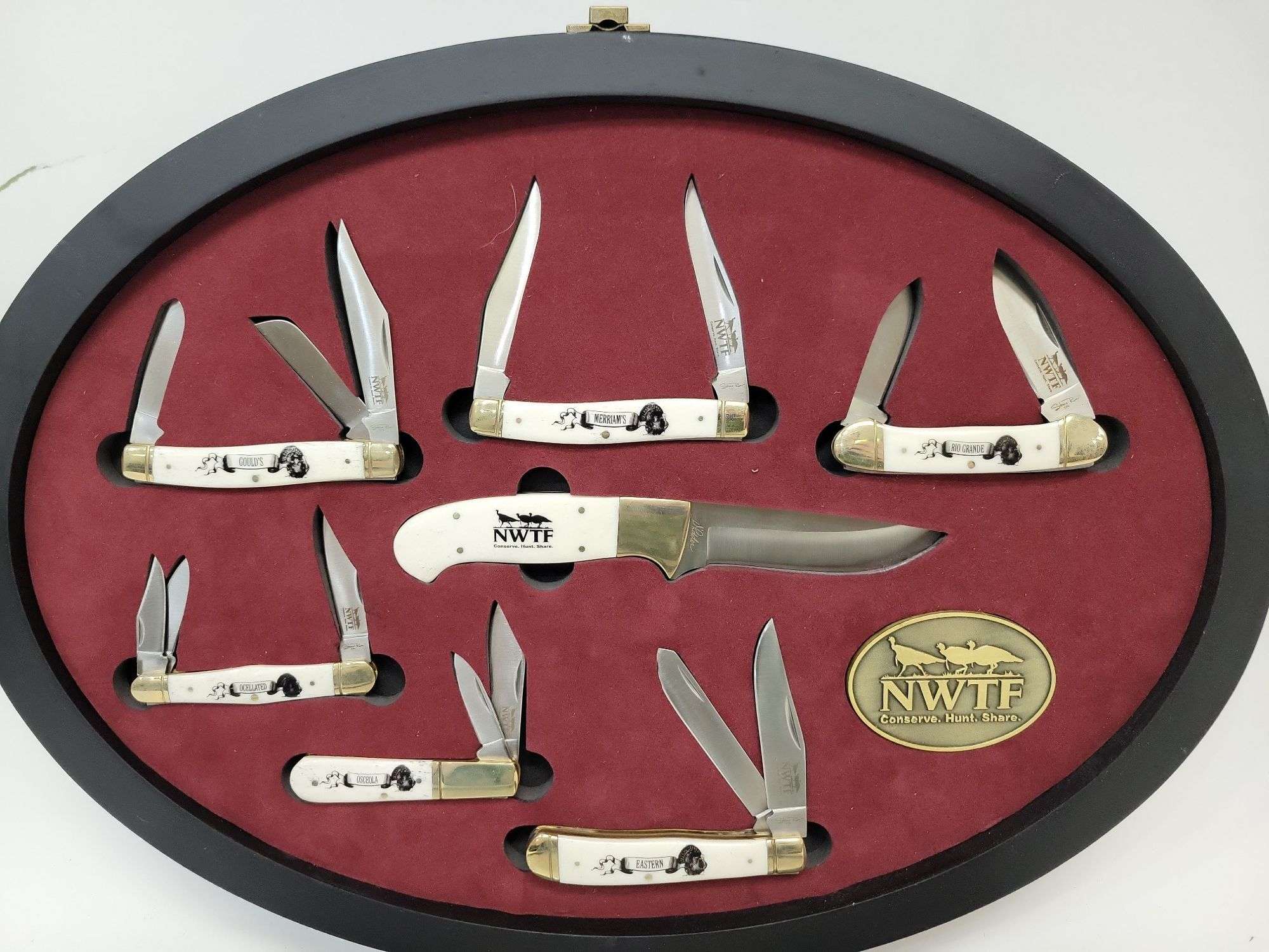 National Wild Turkey Federation Framed 7-Piece Knife Set - Black