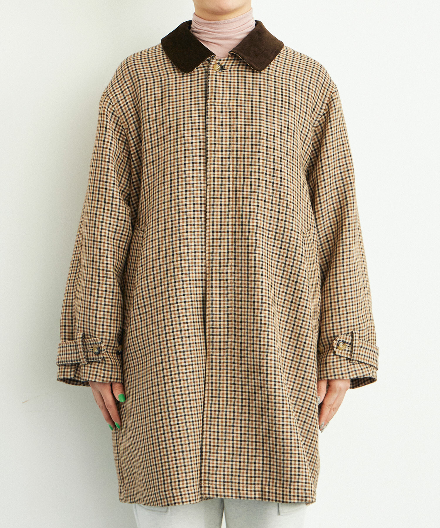 AMBIDEX Store △gunclub check ステンカラーコート(F NAVY CHECK