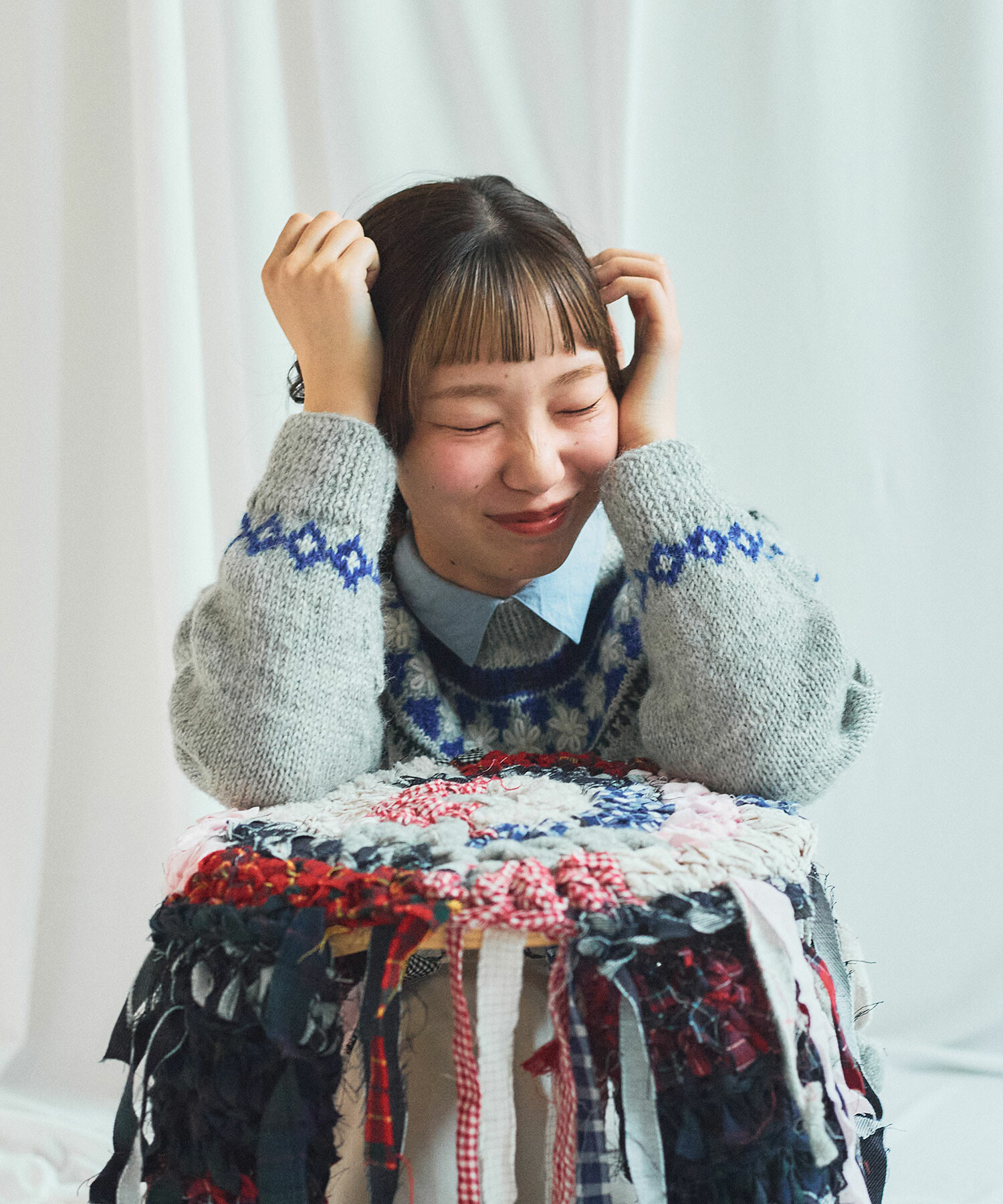 AMBIDEX Store 〇 ネパール ハンドニット ジグザグジャカード プル