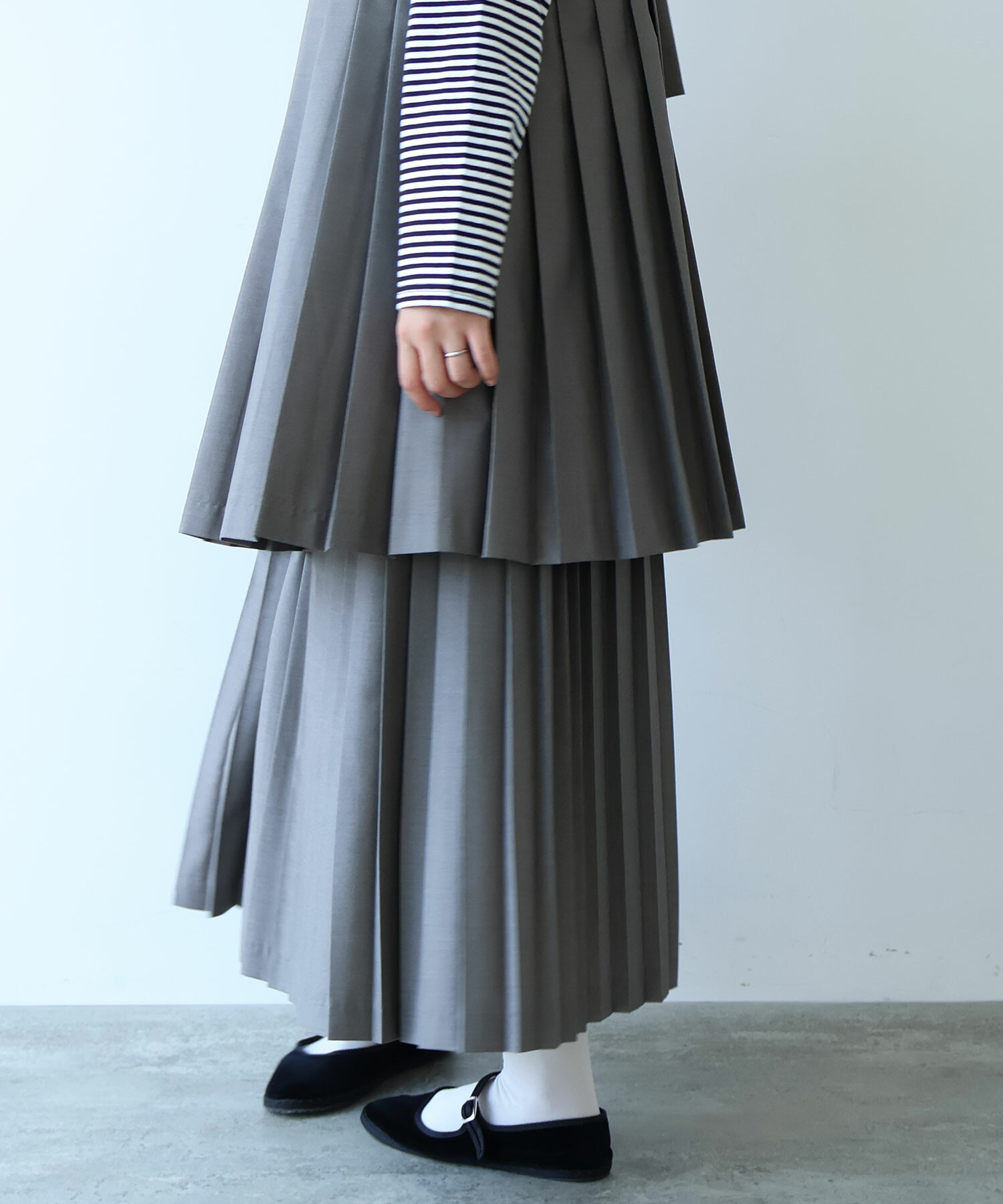 AMBIDEX Store △T/R ロングプリーツスカート(F グレー): bulle de savon