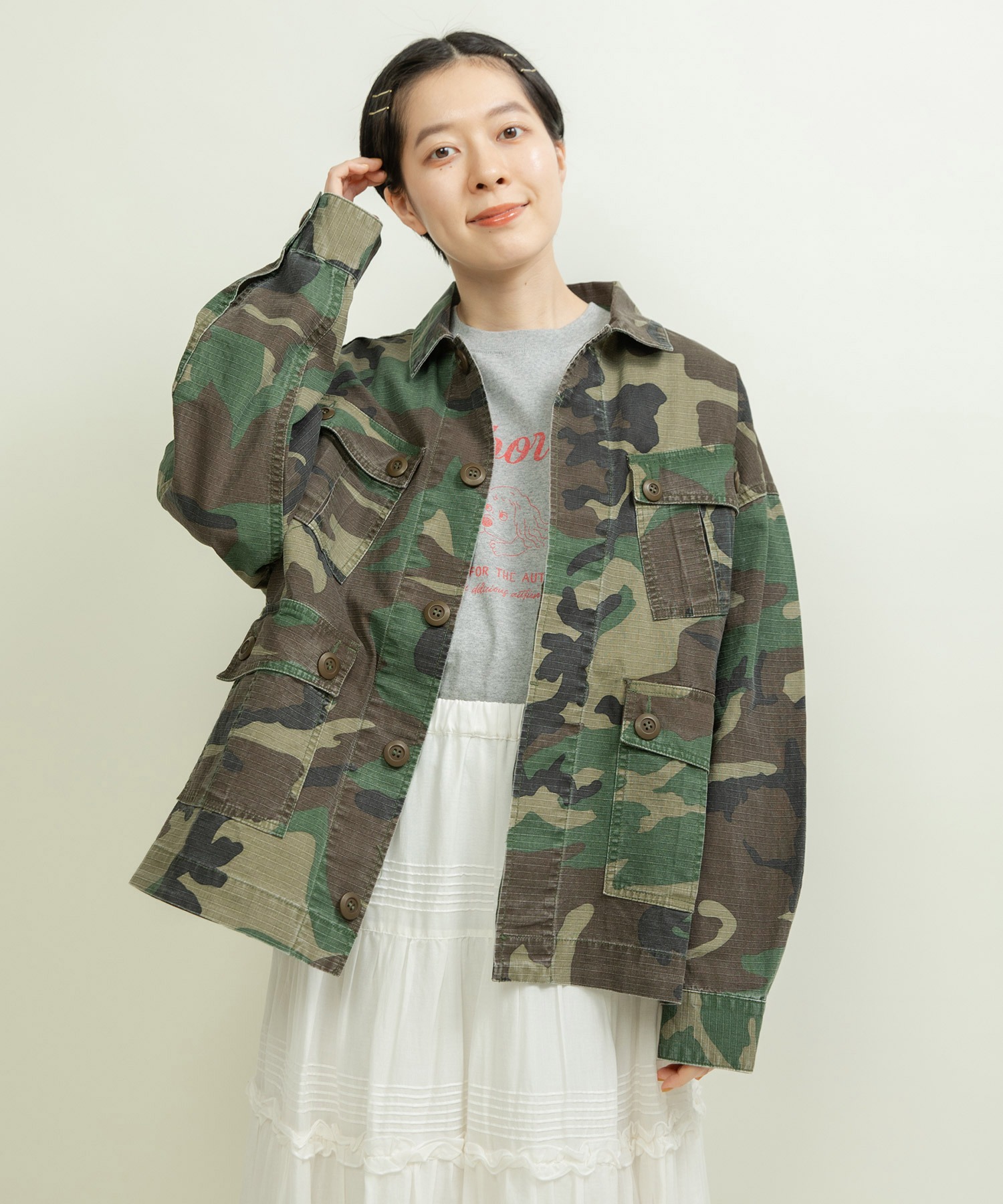 AMBIDEX Store ○カモフラ柄 ミリタリージャケット(F マルチ99): CHILD