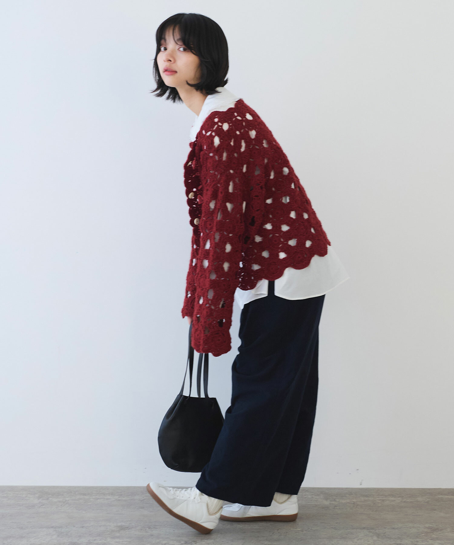 AMBIDEX Store ○ ネパールハンドニット かぎ針レース カーディガン(F