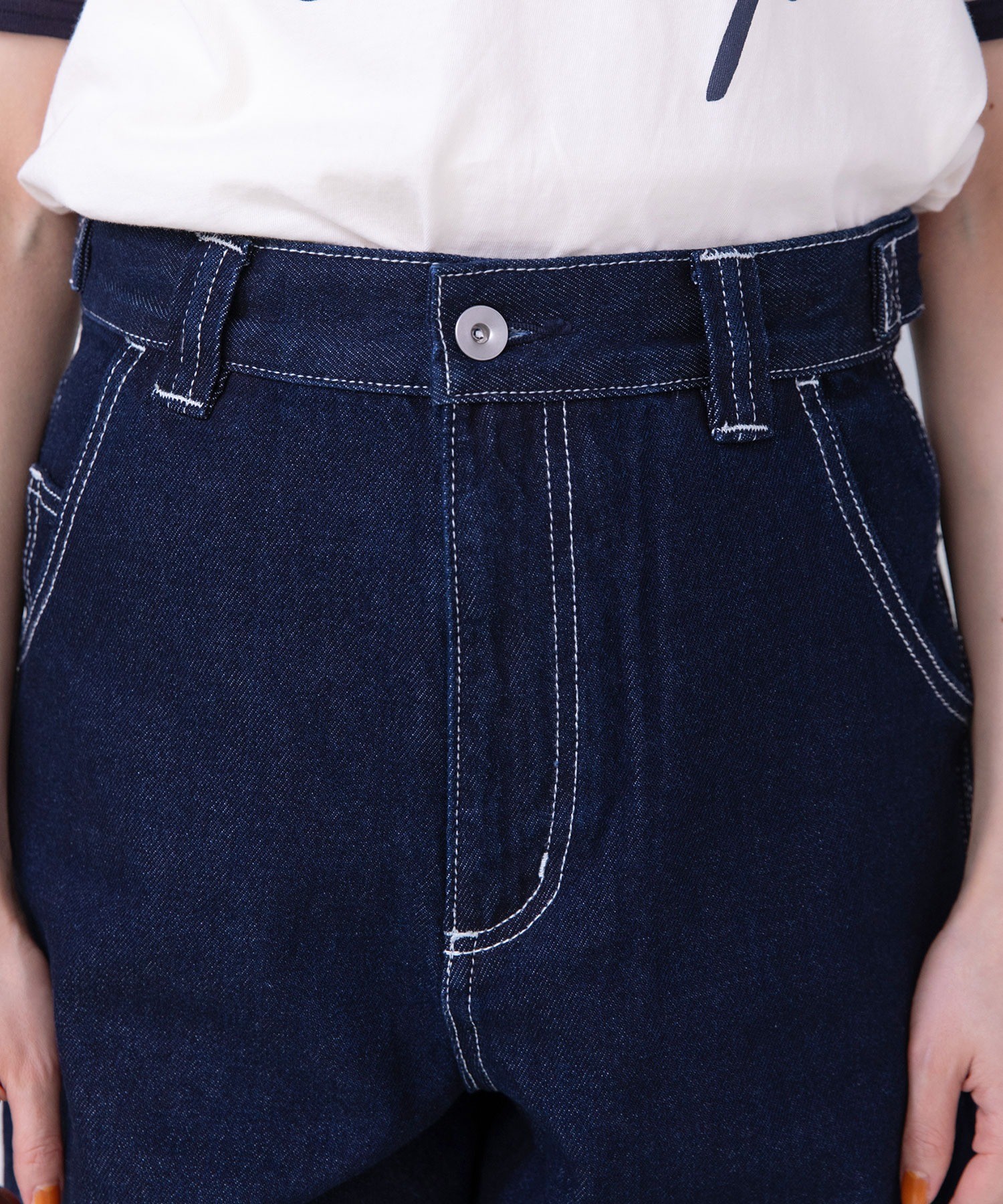 AMBIDEX Store ○○デニム ウォッシュサイドタブパンツ(M アオ): PAR ICI