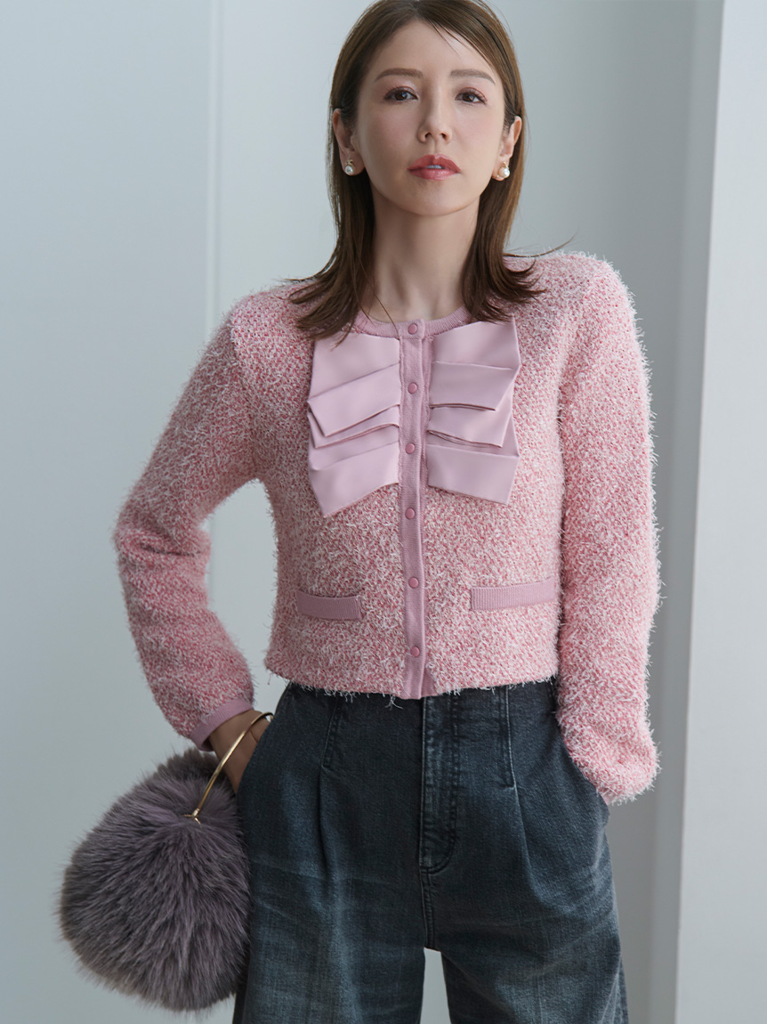 ダブルリボンニットジャケット(ジャケット・ブルゾン)｜OUTER