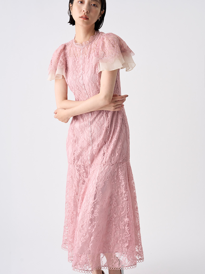 フレアスリーブレースマーメイドドレス(オケージョンドレス)｜DRESS