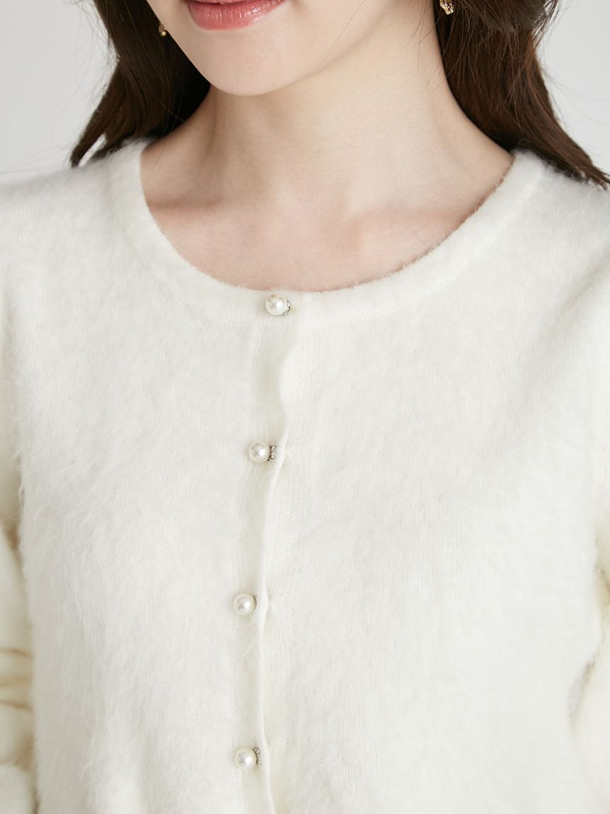 ファーライクペプラムカーディガン(ニットプルオーバー)｜TOPS