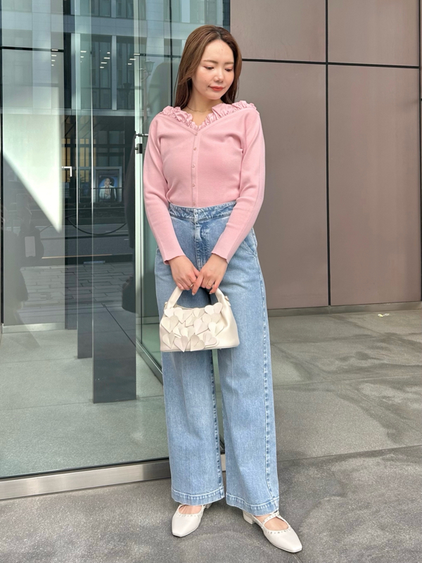 HANAE MORI×CELFORDコラボ】 ハートネックリブニットプルオーバー