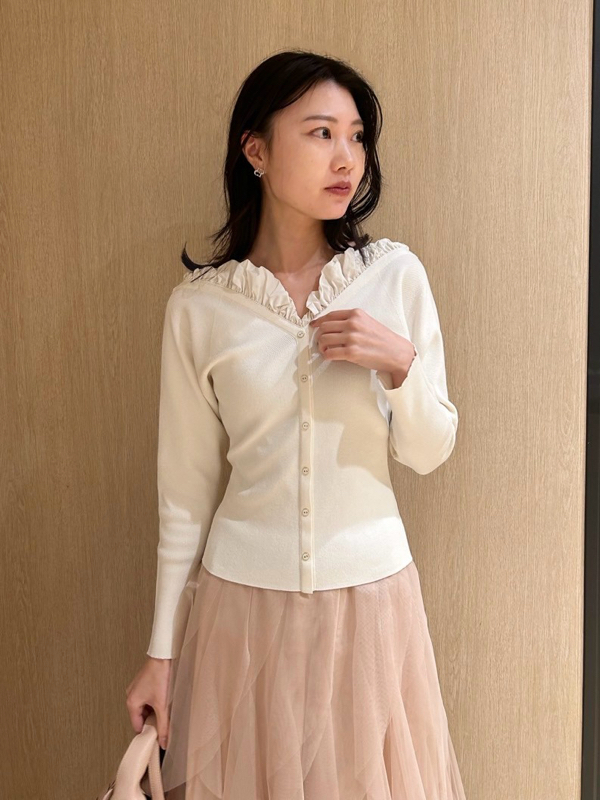 HANAE MORI×CELFORDコラボ】 ハートネックリブニットプルオーバー