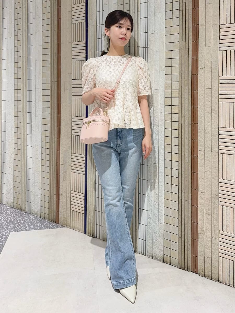 ブラッシュドレースペプラムトップス(ブラウス・シャツ)｜TOPS