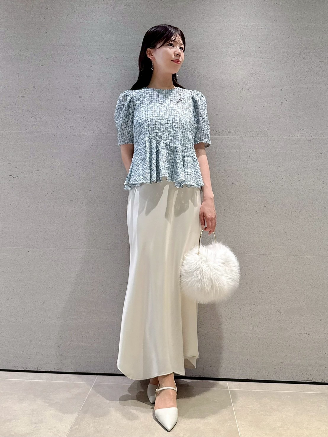 ブラッシュドレースペプラムトップス(ブラウス・シャツ)｜TOPS