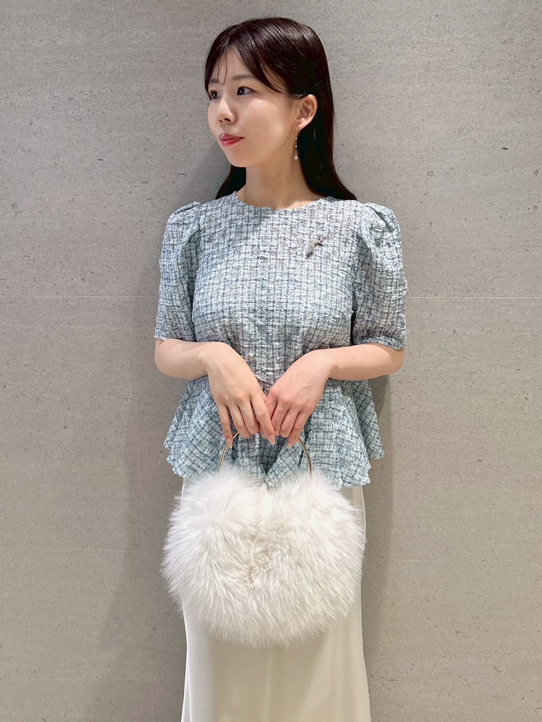 ブラッシュドレースペプラムトップス(ブラウス・シャツ)｜TOPS