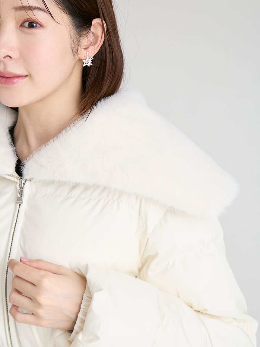 撥水加工】ファー襟付きキルティングショートコート(コート)｜OUTER