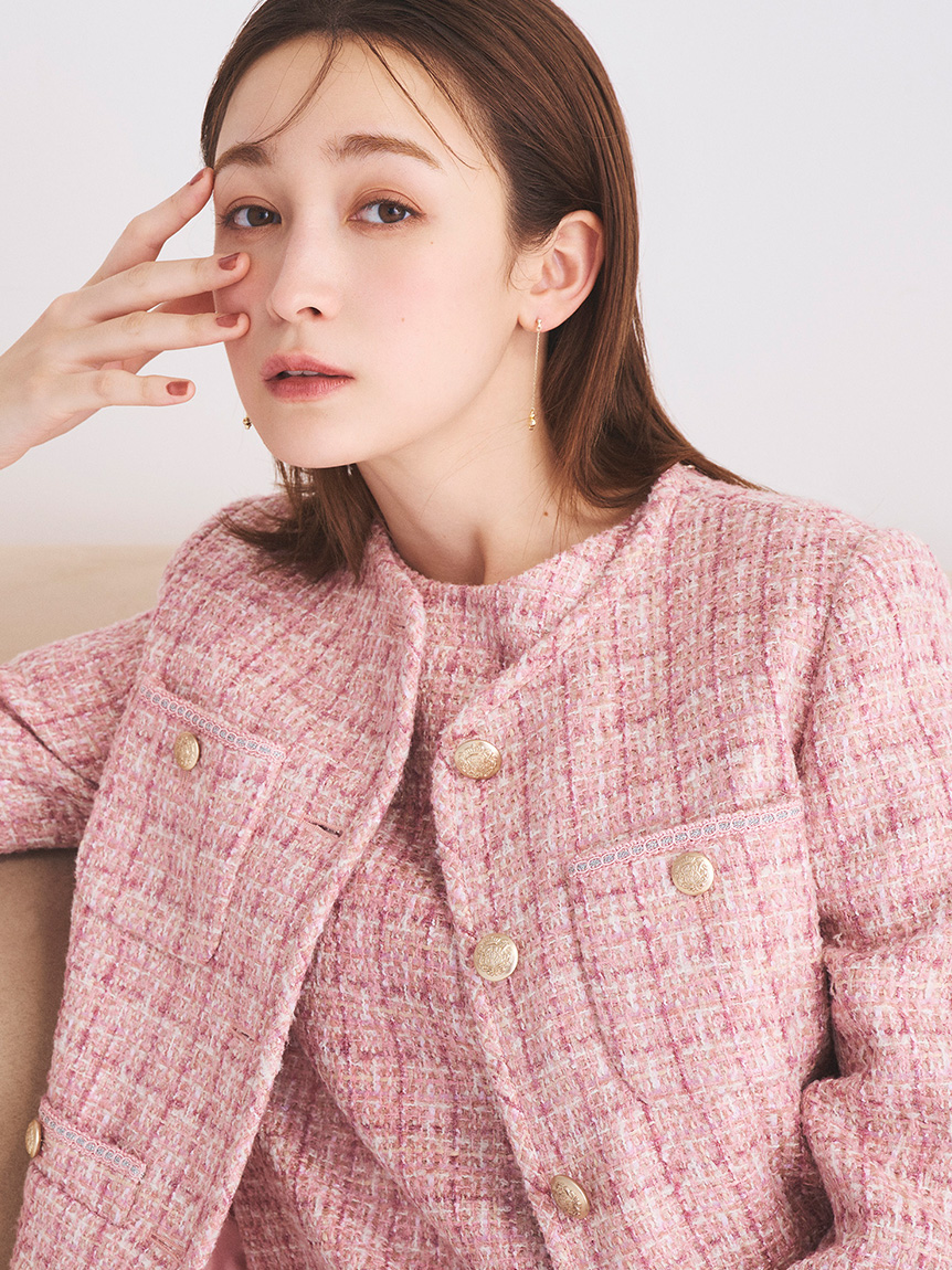 パイピングデザインツイードジャケット(ジャケット・ブルゾン)｜OUTER