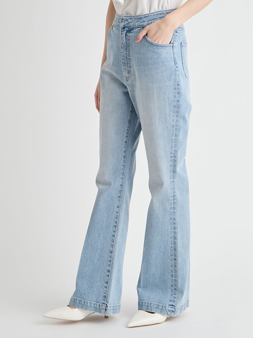 ハイウエストフレアデニムパンツ(ロングパンツ)｜PANTS（パンツ