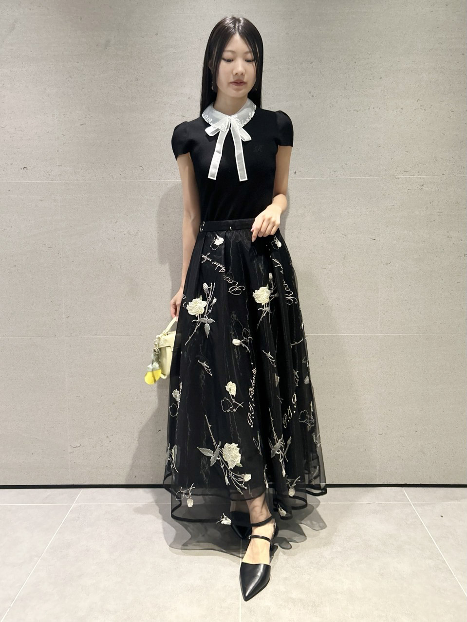 CELFORD×P.J. REDOUTEコラボ】 Rosa刺繍チュールスカート(SKIRT