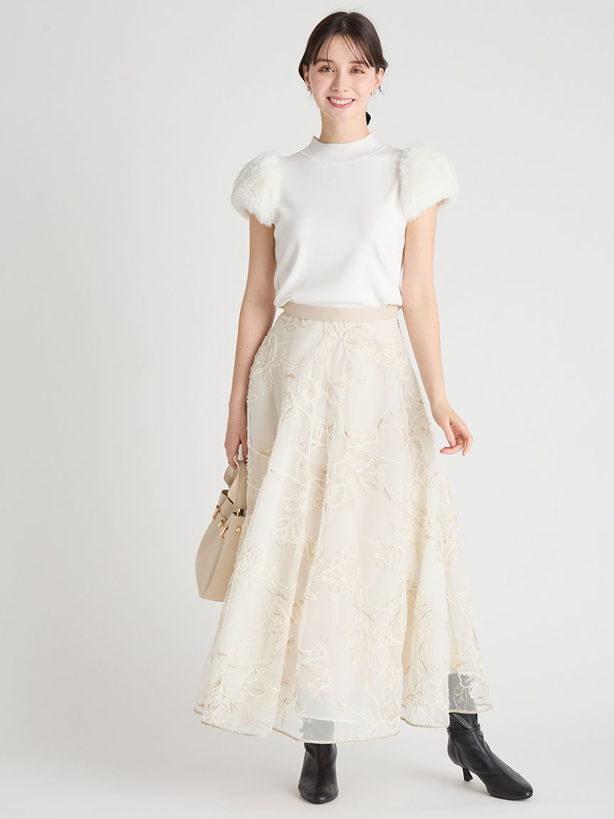 ブラッシュドエンブロイダリースカート(SKIRT（スカート）)｜CELFORD