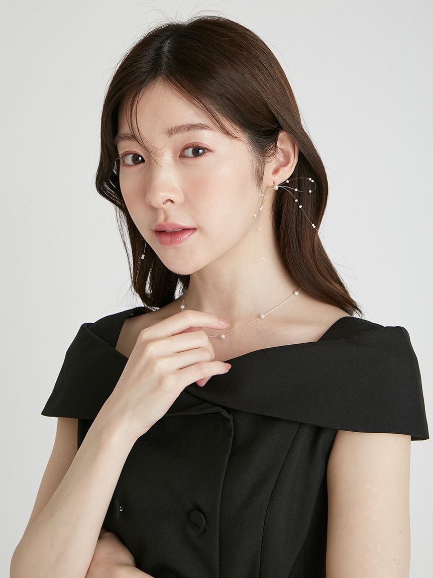 HANAE MORI×CELFORDコラボ】 淡水パールリボンピアス(ピアス