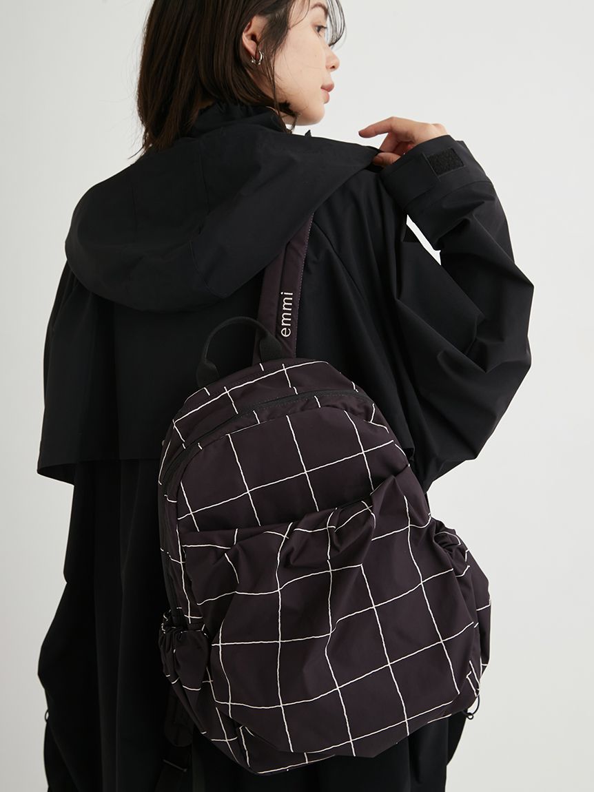 WEB限定】eco 撥水チェックギャザーボディーバックパック(バックパック