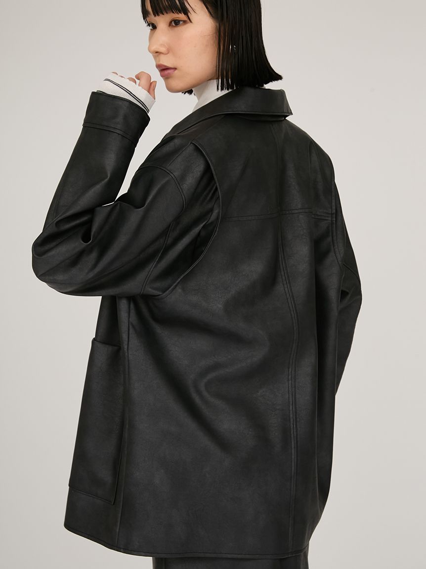 フェイクレザーダブルジップブルゾン(ブルゾン)｜アウター｜emmi（エミ