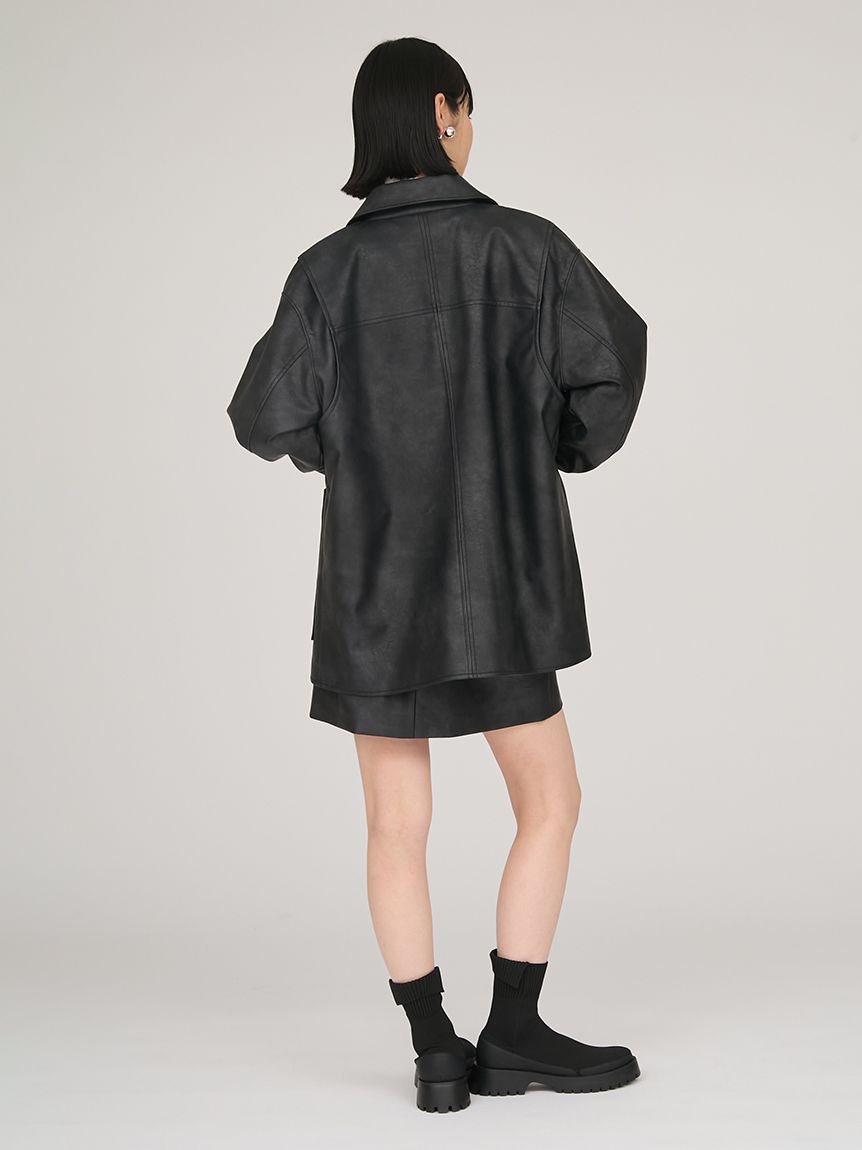 フェイクレザーダブルジップブルゾン(ブルゾン)｜アウター｜emmi（エミ