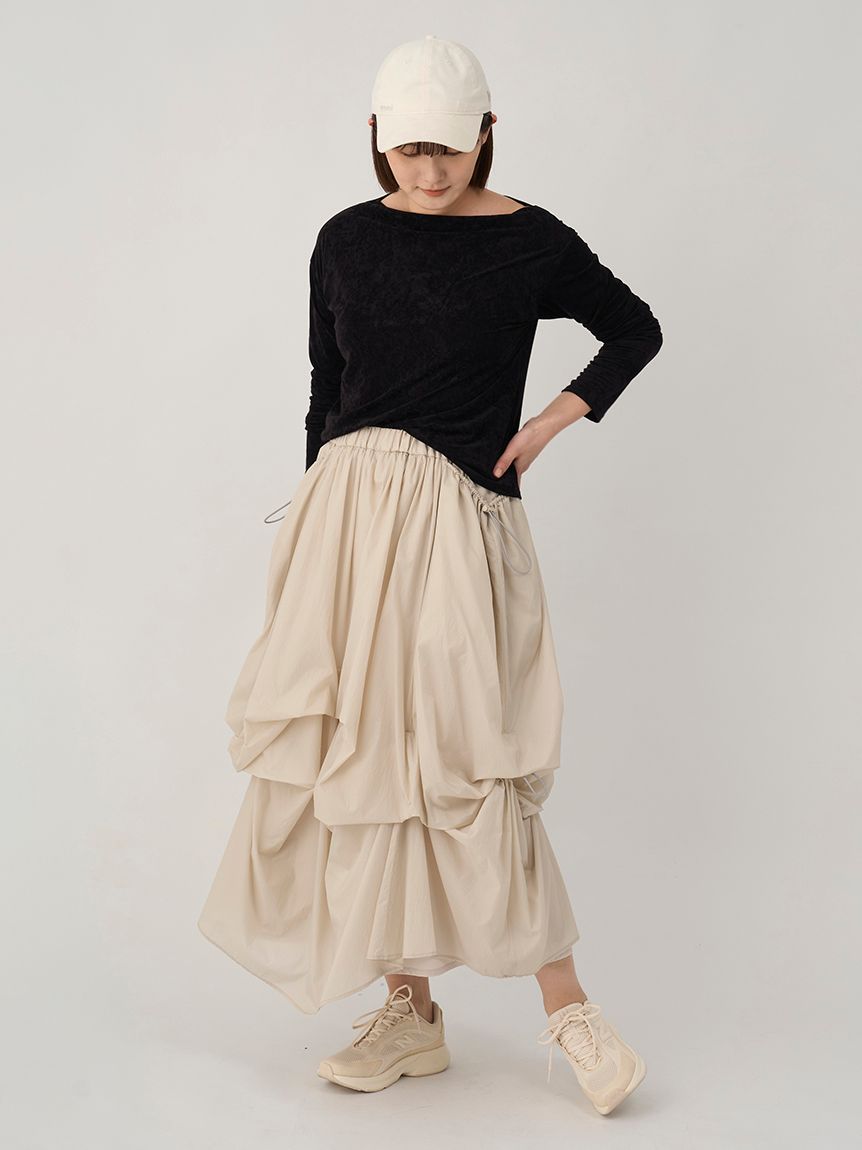 タックドロストボリュームスカート(ロングスカート)｜スカート｜emmi