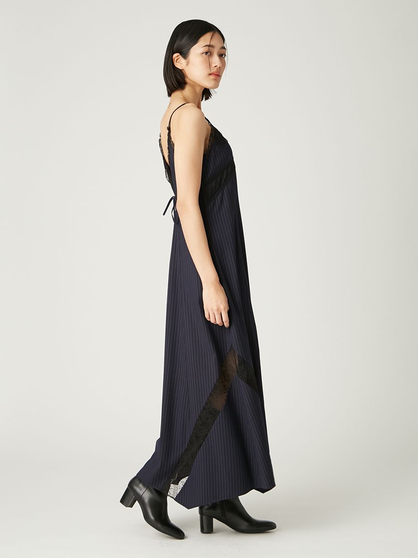 レーストリムスリップワンピース(マキシ・ロングワンピース
