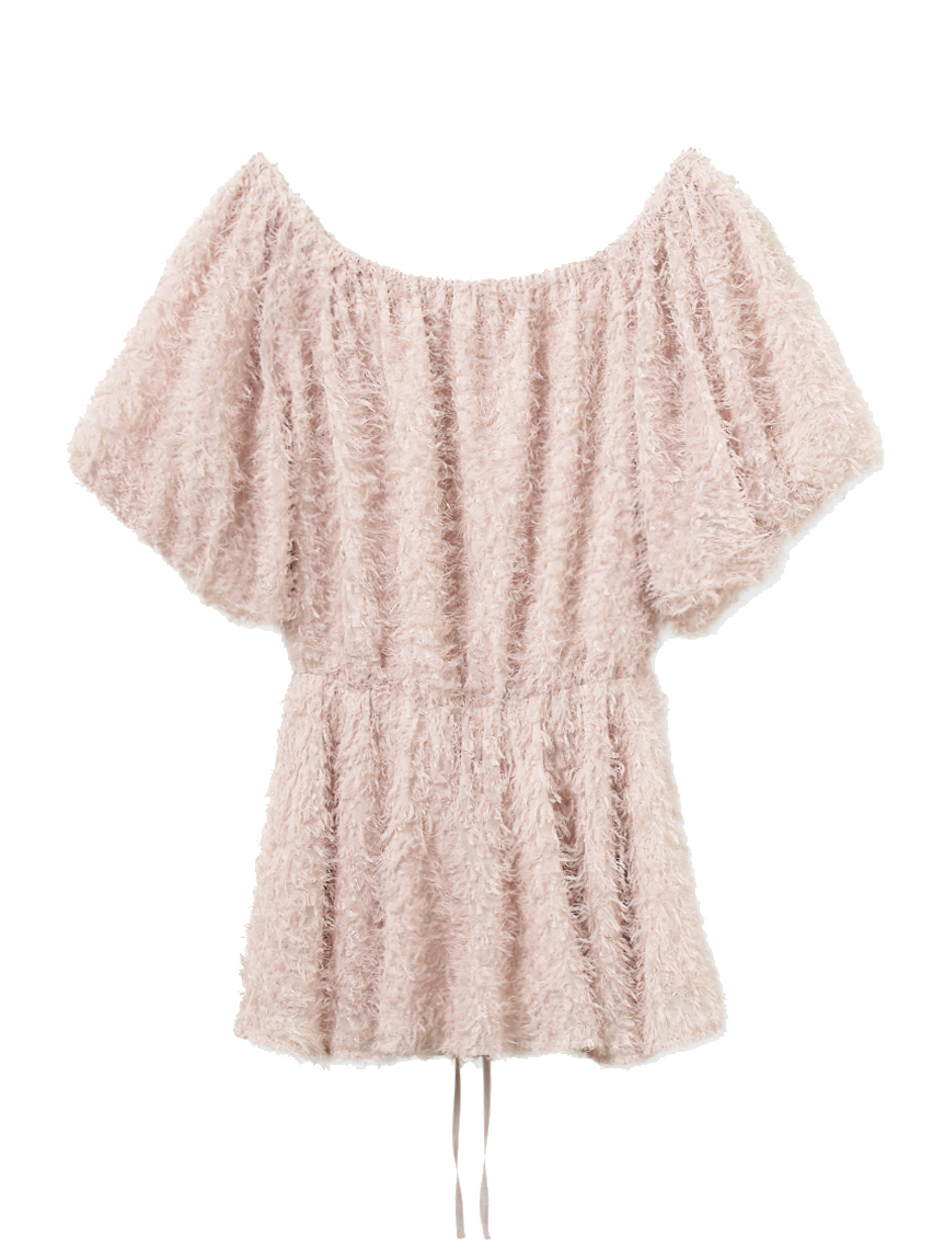 ONLINE限定】フリンジラメジャガード2wayオフショルブラウス