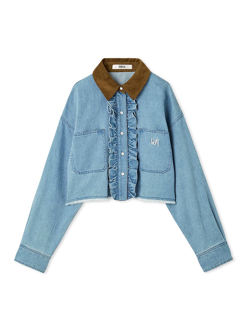 ロゴ刺繍フリルシャツ(シャツ／ブラウス)｜トップス｜FURFUR（ファー