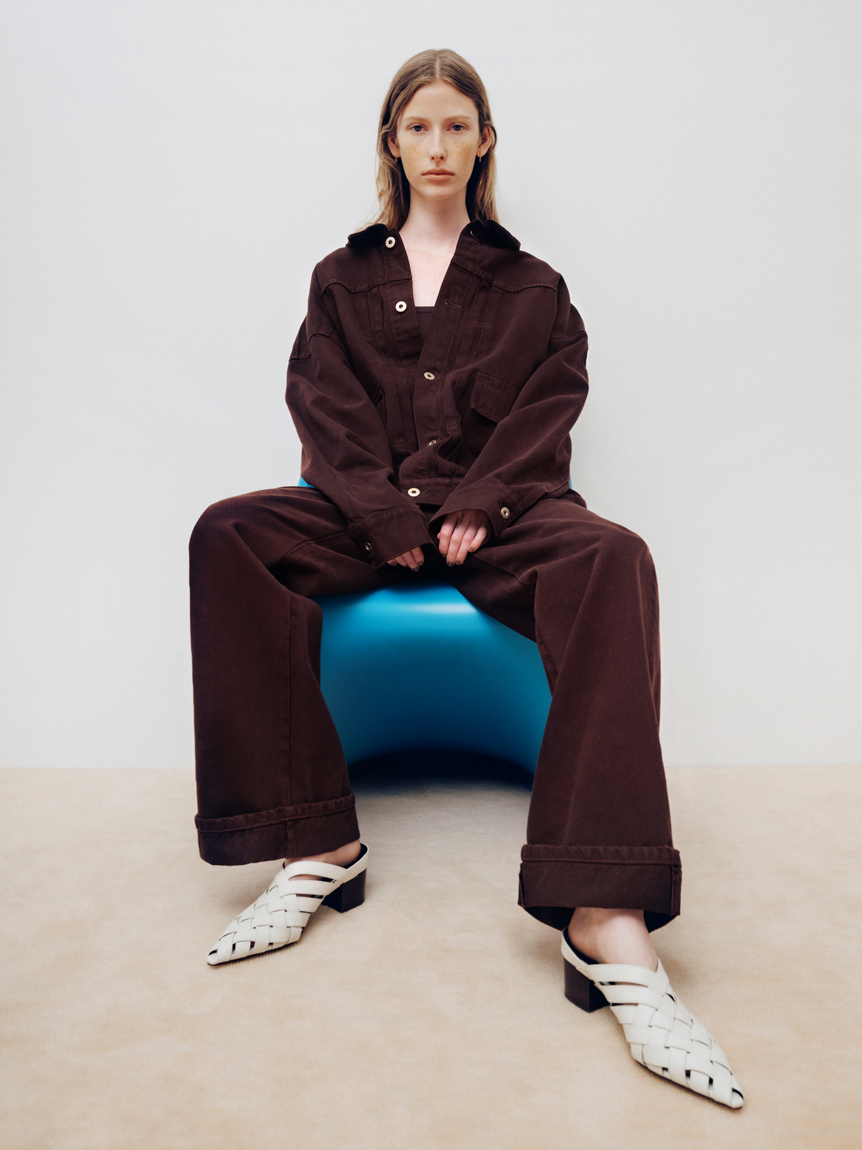 裾折り返しストレート美脚デニム(デニムパンツ)｜パンツ｜MIESROHE