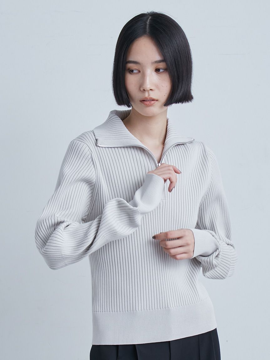 ウェーブスリーブハーフジップNT(ニット)｜トップス｜MIESROHE
