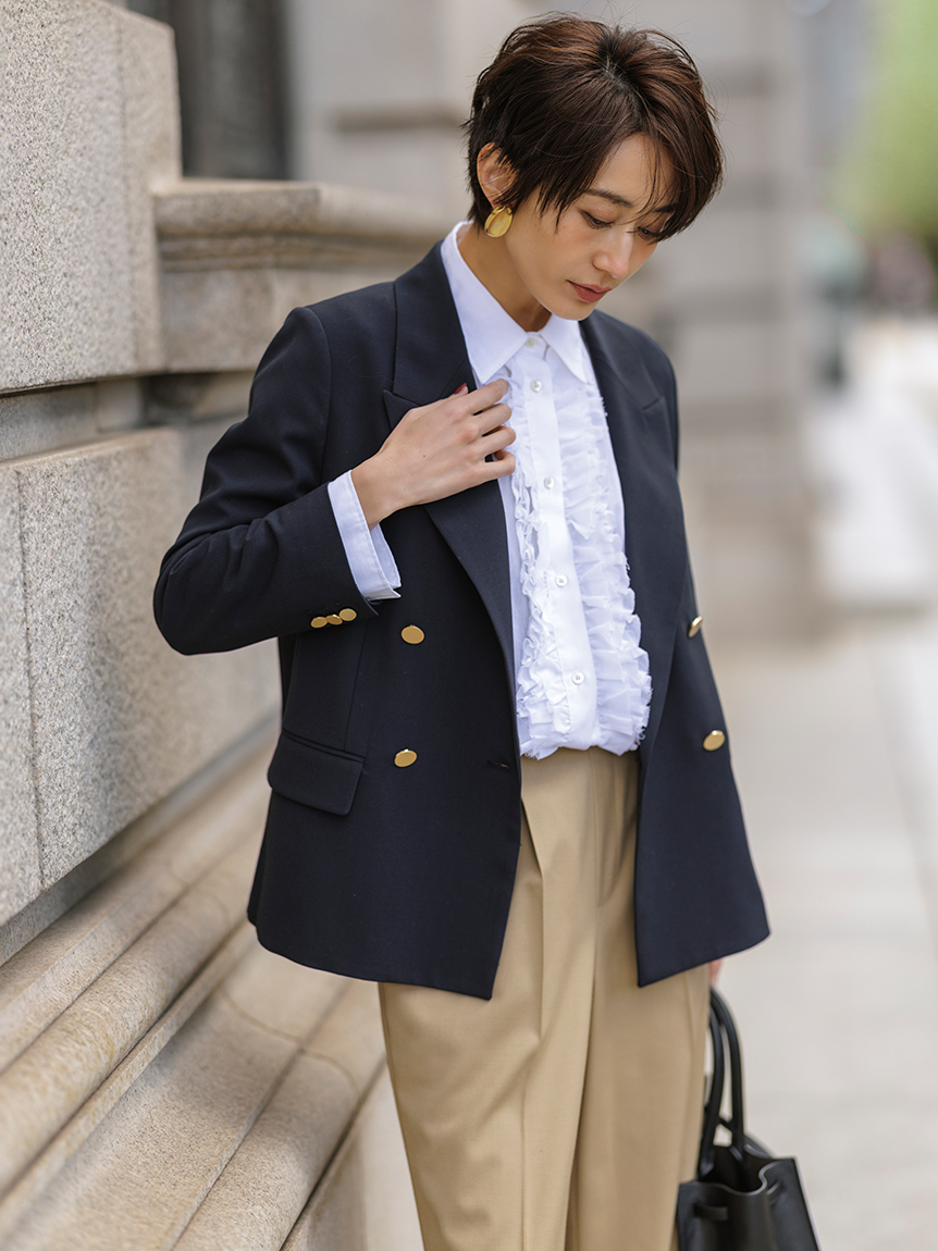 金釦ダブルブレストブレザー(テーラードジャケット)｜アウター｜Mila