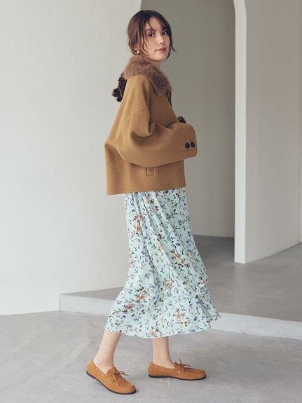 2wayファーカラーリバーショートコート(ハーフコート)｜アウター｜Mila