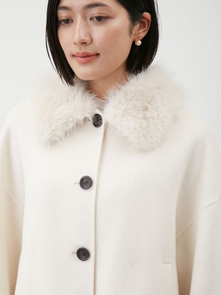 2wayファーカラーリバーショートコート(ハーフコート)｜アウター｜Mila