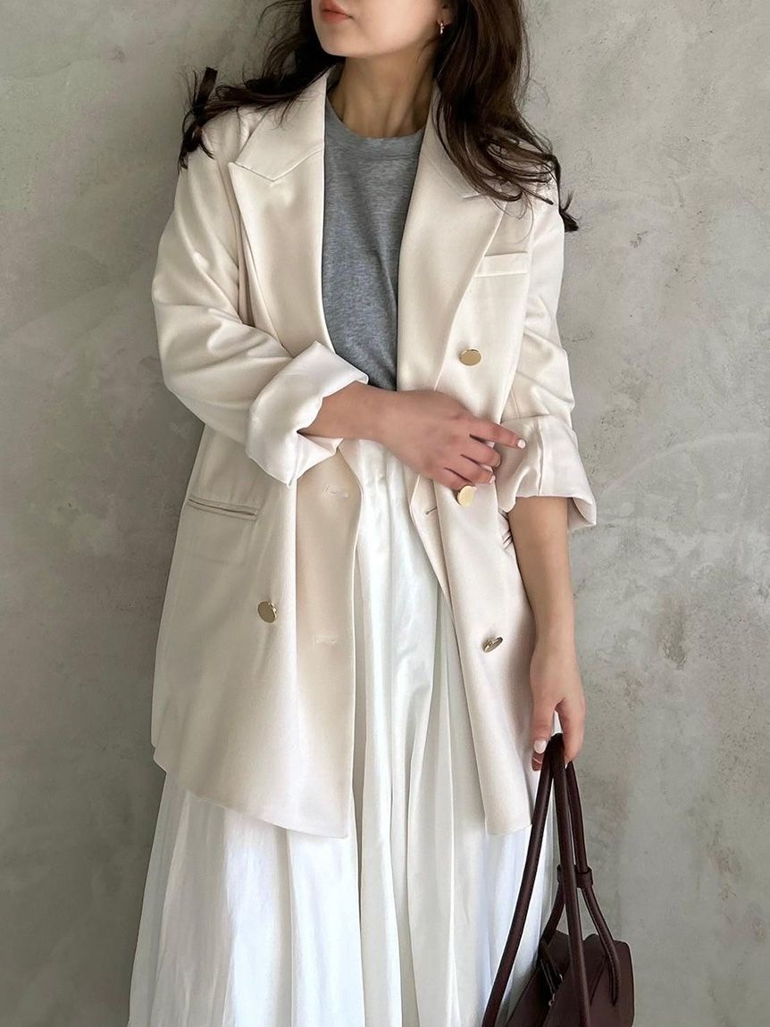 金釦ダブルブレストロングブレザー(テーラードジャケット)｜アウター