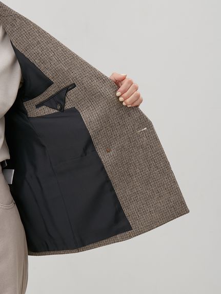 チェック金釦ダブルブレストブレザー(テーラードジャケット)｜アウター