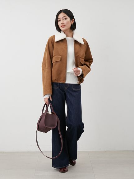 ステンカラーフェイクレザーブルゾン(ブルゾン)｜アウター｜Mila Owen