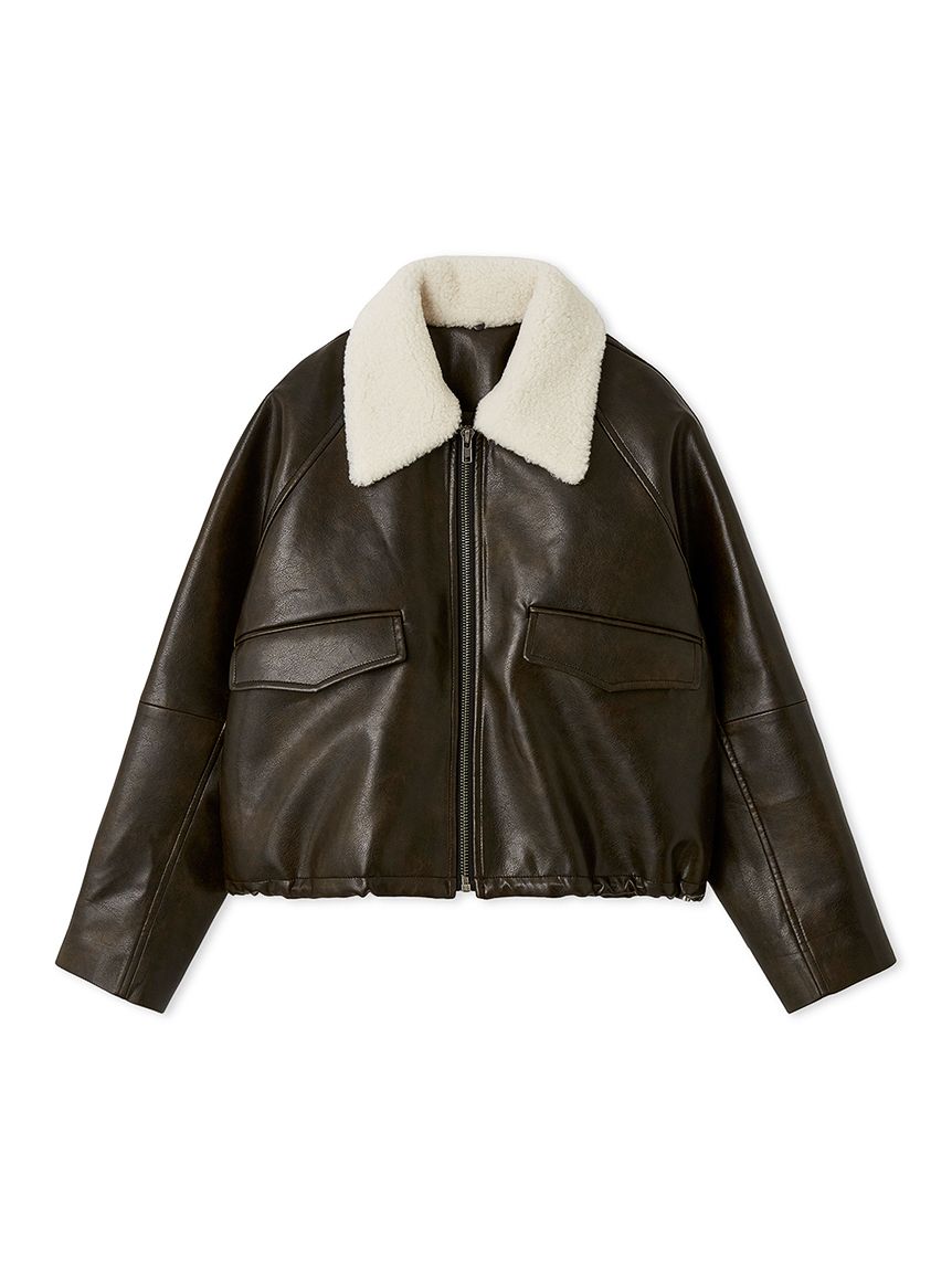 ステンカラーフェイクレザーブルゾン(ブルゾン)｜アウター｜Mila Owen