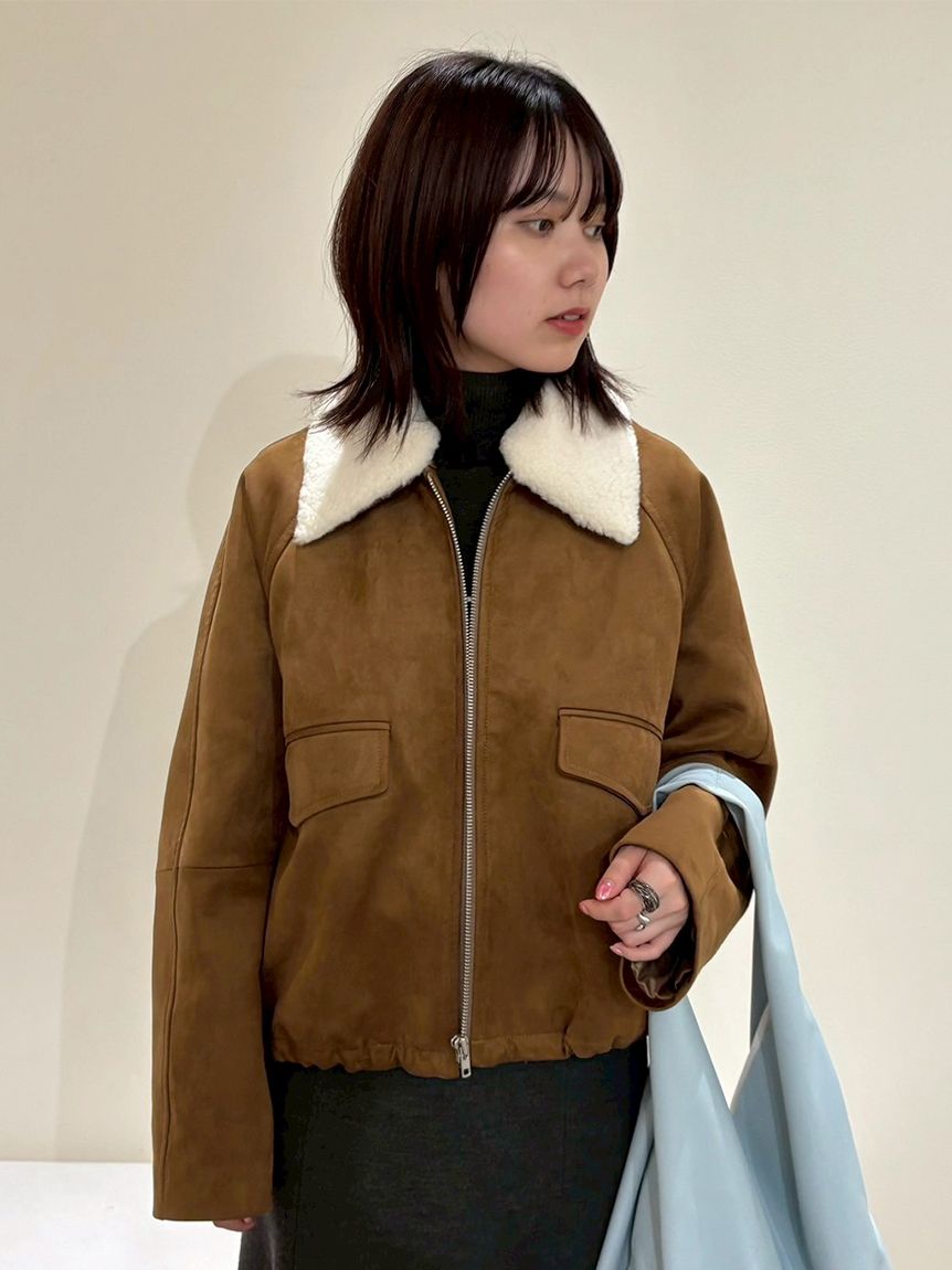 ステンカラーフェイクレザーブルゾン(ブルゾン)｜アウター｜Mila Owen