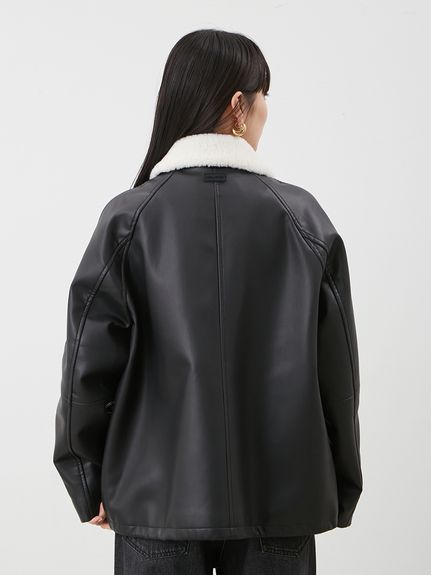 ステンカラーフェイクレザーブルゾン(ブルゾン)｜アウター｜Mila Owen