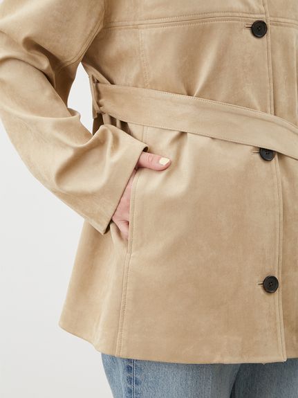 ステンカラーリサイクスウェードライクブルゾン(ブルゾン)｜アウター