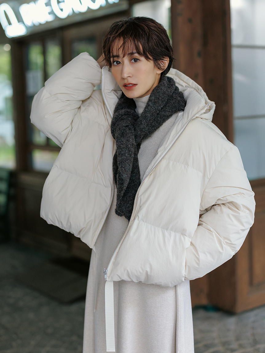 タートルネックリブニットフレアワンピース(ニットワンピース