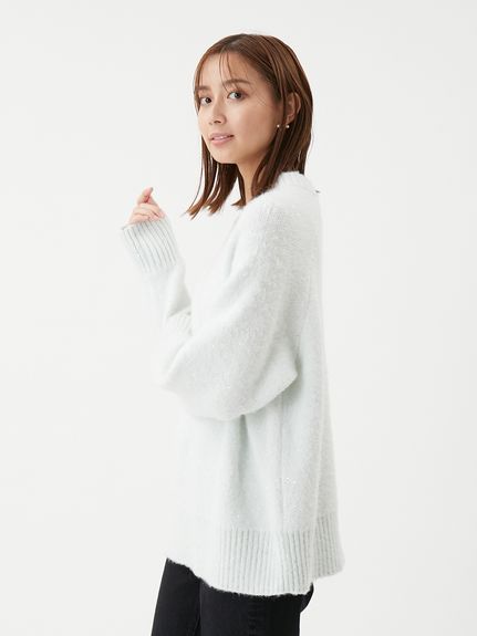 スパンコールVネックシャギーニット(ニット)｜トップス｜Mila Owen