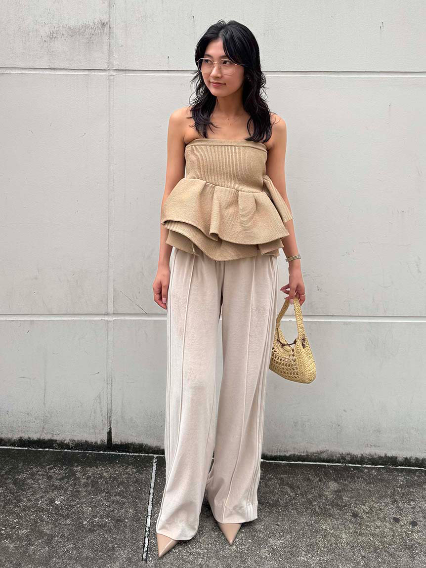 ラッフルニットベアトップ(ニット/カーディガン)｜トップス│styling